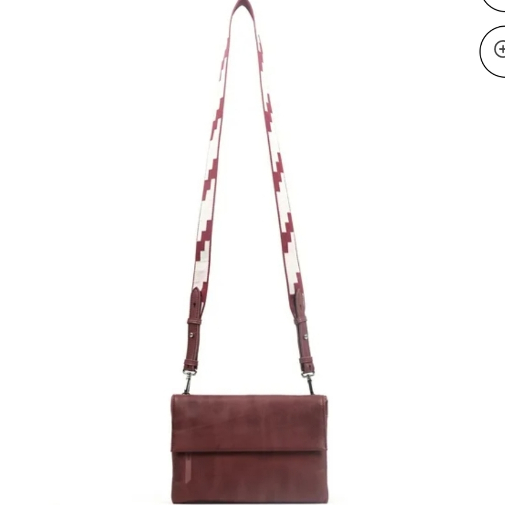 Pearl Angeli Soft Genuine Leather Shoulder/Crossbody Bag In Wine Red Med Size - Picture 5 of 9